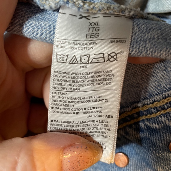 Women XXL Denim Trucker Jean Jacket Embroidered California on Chest - Picture 6 of 7